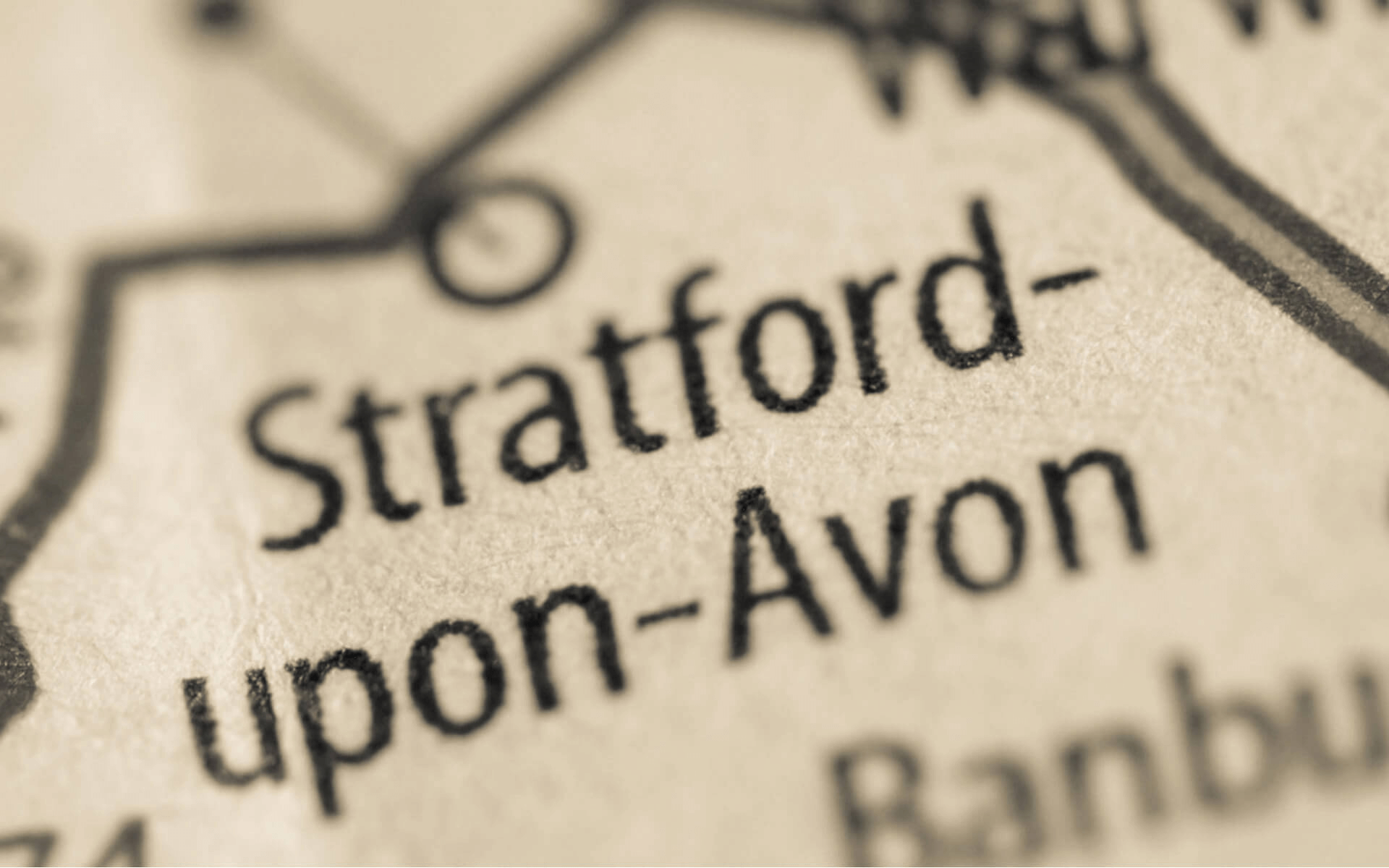 Map Showing Stratford Upon Avon