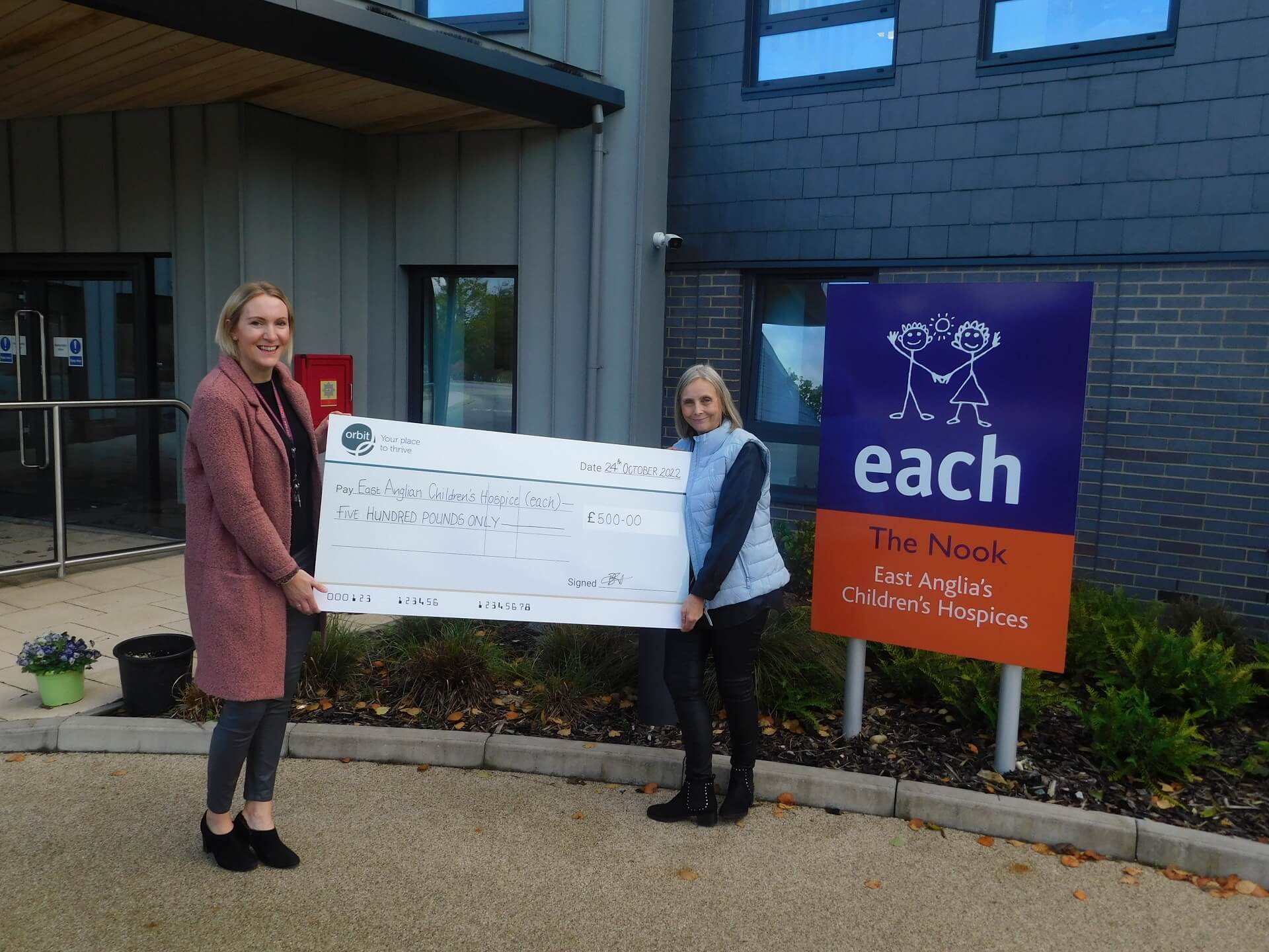 East Anglia’S Children’S Hospices (Each) Cheque Donation